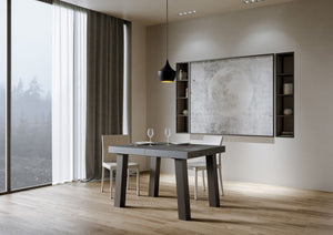 Tavolo Allungabile 140-244x90x77 cm Bridge Cemento Telaio Antracite