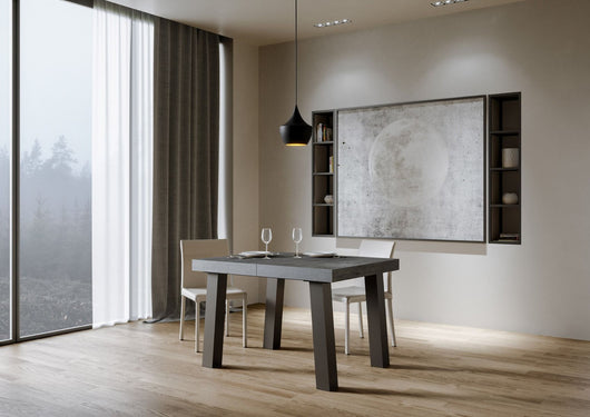 Tavolo Allungabile 140-244x90x77 cm Bridge Cemento Telaio Antracite