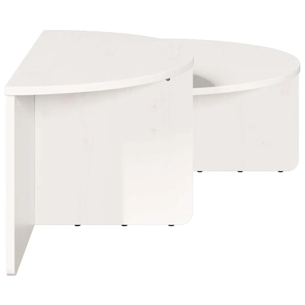 Tavolino da salotto 2 pcs Bianco Legno di pino massello 873536
