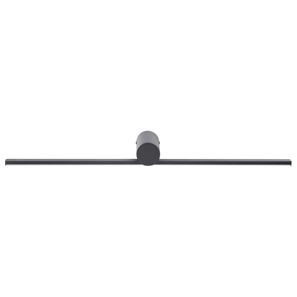 Immagine lampada specchio luce nero LED metallo orizzontale bagno soggiorno moderno lampada da parete