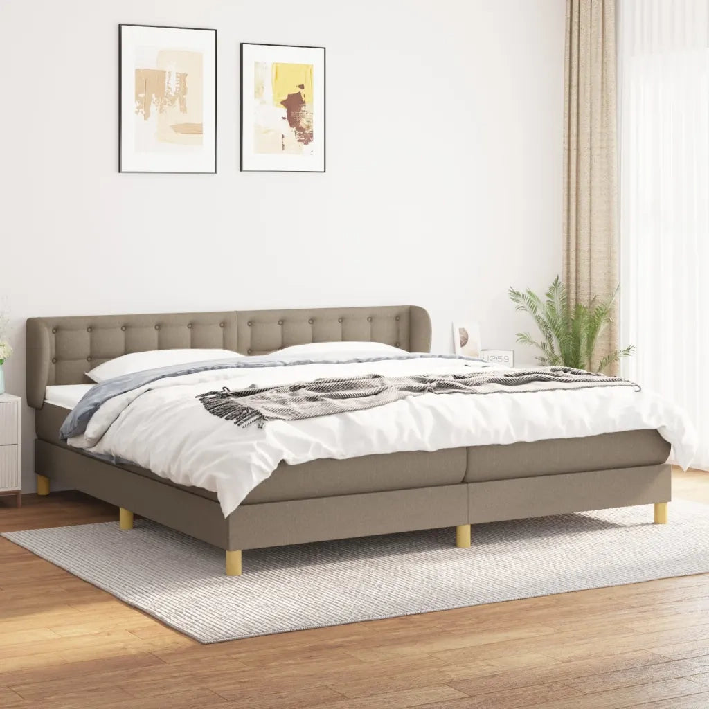 Giroletto a Molle con Materasso Tortora 200x200 cm in Tessuto 3127153