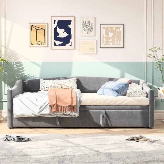 Sdraio 2 in 1 90/180x200cm, 2 in 1 opklapbare divano letto, divano con scomparto estendibile, letto singolo, divano letto con scomparto estendibile.
