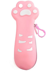 Tas per gatto, accattivante, materiale siliconico, grande capacità, multifunzionale, gancio per gatto, 20 * 9 * 2,5 cm, rosa