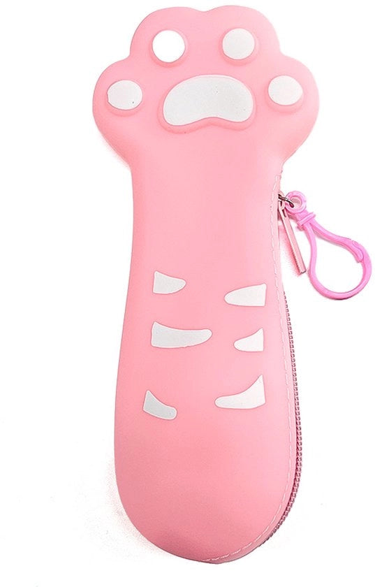 Tas per gatto, accattivante, materiale siliconico, grande capacità, multifunzionale, gancio per gatto, 20 * 9 * 2,5 cm, rosa