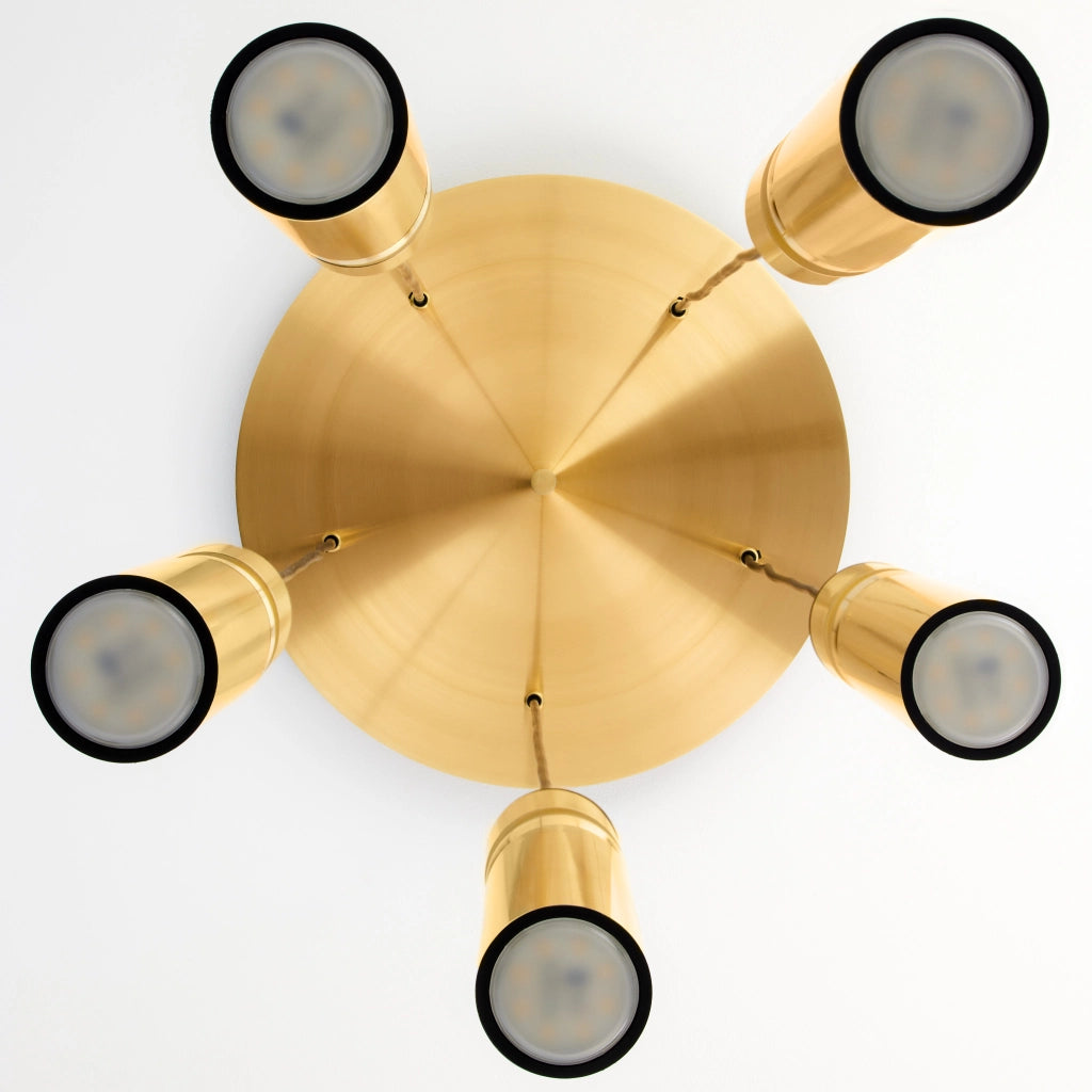 Lampada a sospensione moderna oro Ø37 5xGU10 Jupiter