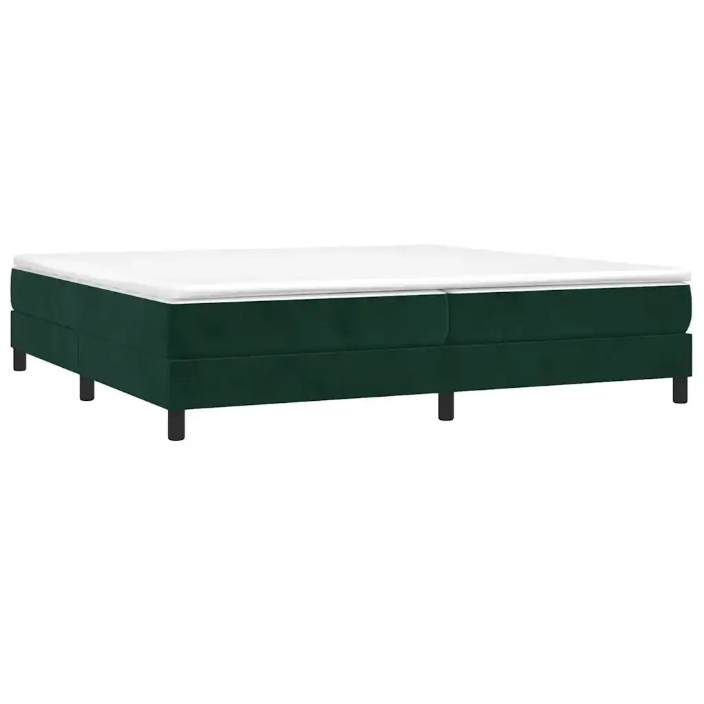 Giroletto a Molle con Materasso Verde Scuro 200x200 cm Velluto cod mxl 64450