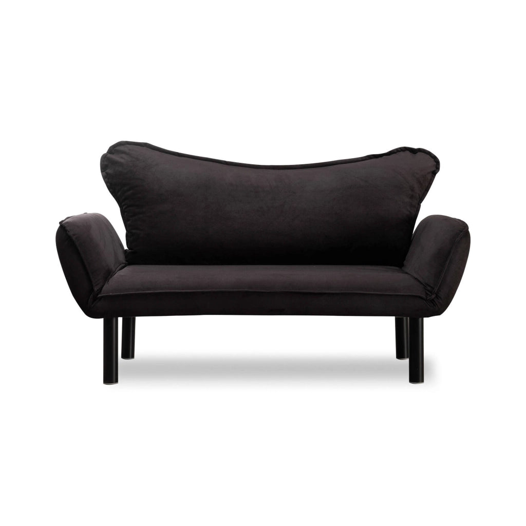 Hone, Divano Letto 2 Posti Contenitore, 140x65 cm Nero
