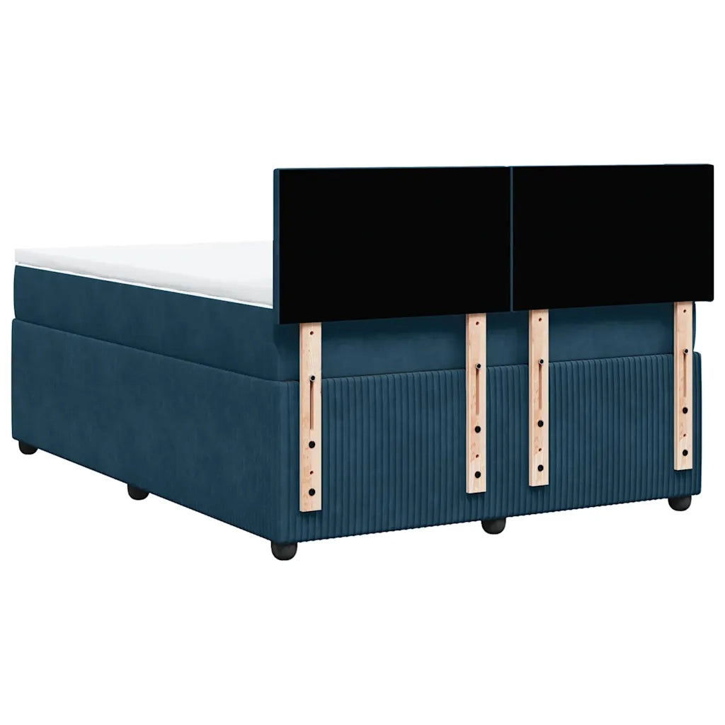 Giroletto a Molle con Materasso Blu 140x200 cm in Velluto 3290056