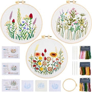 Set di Cucito per Principianti con Disegno di Fiori, inclusivo di Aghi, Filo, Tessuto e Cinghia di Cucito.
