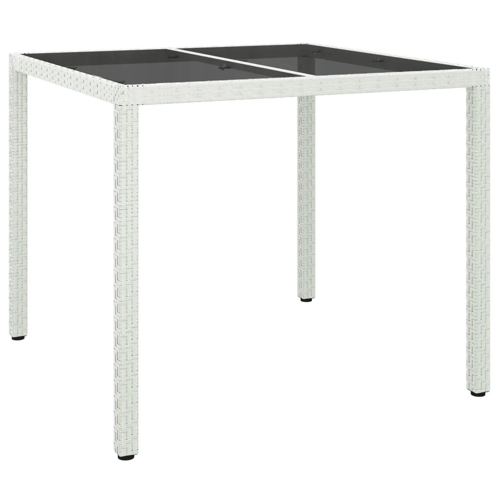 Set da Pranzo da Giardino 5 pz con Cuscini in Polyrattan Bianco