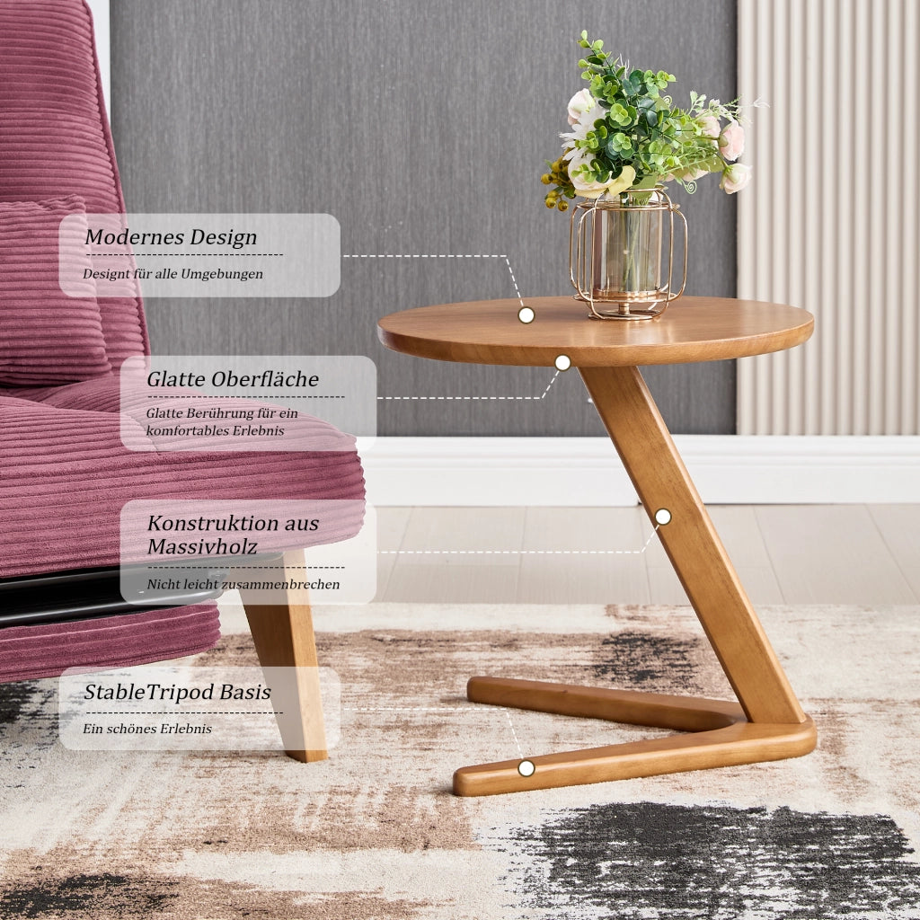Tavolino Rotondo in Legno Massello per Salotto ¨C MINIMAL ¨C Design Moderno