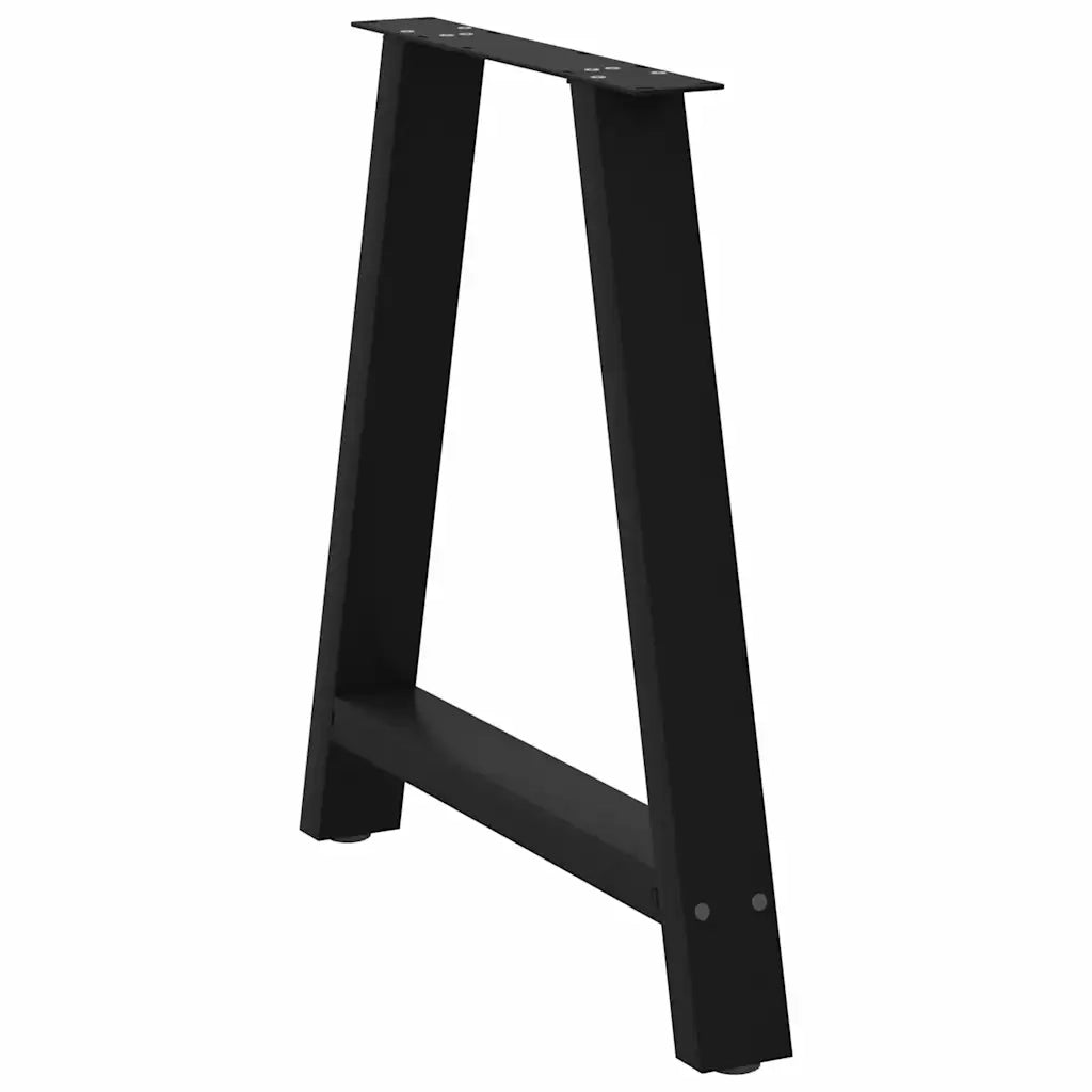 Gambe per tavolo da pranzo a forma di A 2 pz nere 70x(72-73) cm in acciaio