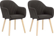 Sedie da pranzo in pelle artificiale con schienale - Set da 2 - 55x59x81cm - Nero antracite