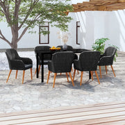 Set Mobili da Pranzo per Giardino 7 pz con Cuscini Nero cod mxl 49265