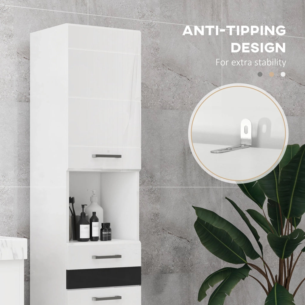 Mobile a Colonna per Bagno 37x32,5x170 cm in MDF Bianco