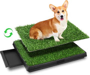 Onderlegger per cani con erba sintetica - 3 strati ciotola per cani con erba per allenamento - per cani piccoli e grandi - 63 x 50 x 7 cm