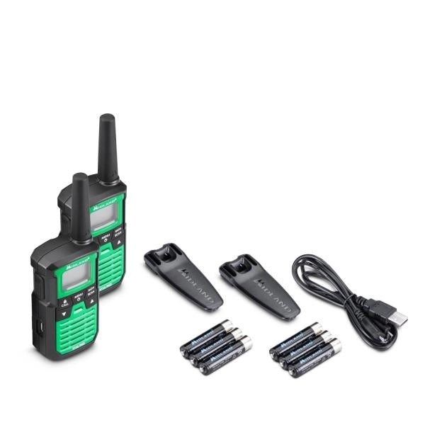 Midland XT30 Pro ricetrasmittente 16 canali 446.00625  446.19375 Nero, Verde (MIDLAND Walkie Talkie XT30 Pro Black/G)