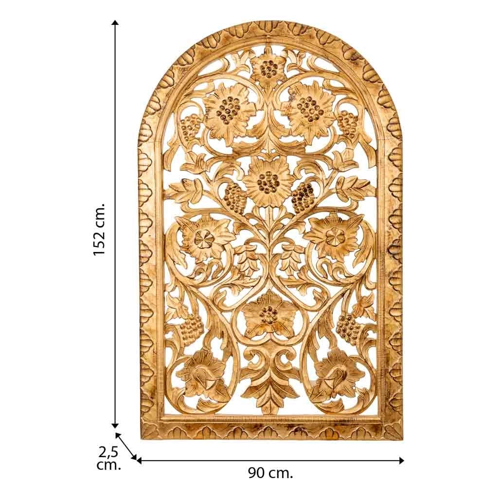 Pannello in legno lavorato a mano dorato 76x04x120h