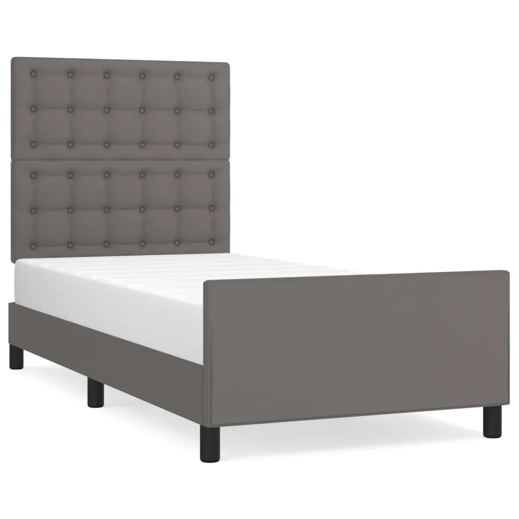 Giroletto con Testiera-Struttura Letto con testiera Crema 90x190 cm in Similpelle 814621
