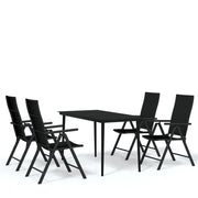 Set da Pranzo da Giardino 5 pz | Set Salotto da Giardino Nero