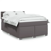 Giroletto a Molle con Materasso Grigio 140x200 cm in Similpelle