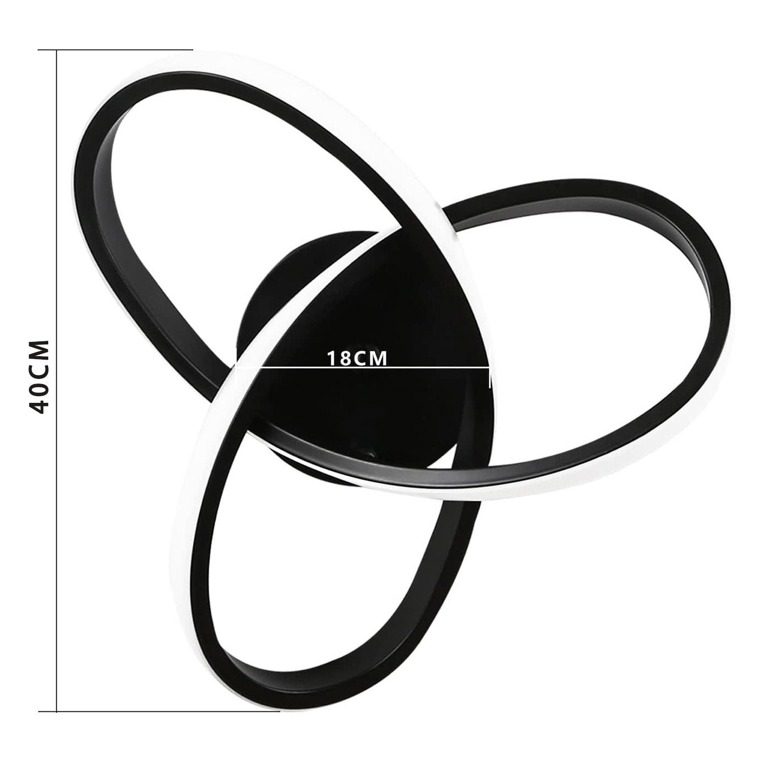 ZMH Lampada da soffitto LED di design nero 40 cm con intensità dimmerabile