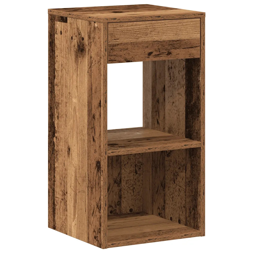 vidaXL Comodini con Cassetto 2 pz Legno Antico 35x34x66,5 cm