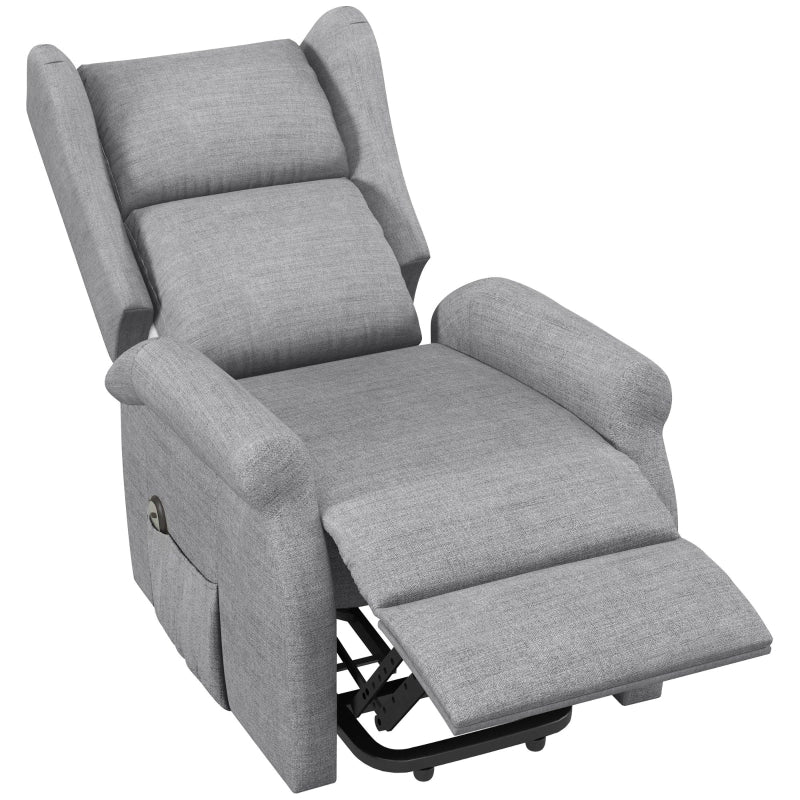 Poltrona Relax Elettrica con Alzapersona, Reclinazione 135°, Portata 200 kg, Grigia