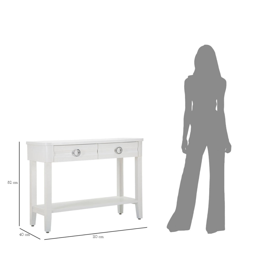 Tavolo Consolle VKH603, Bianco, Legno, 110x40x82 cm