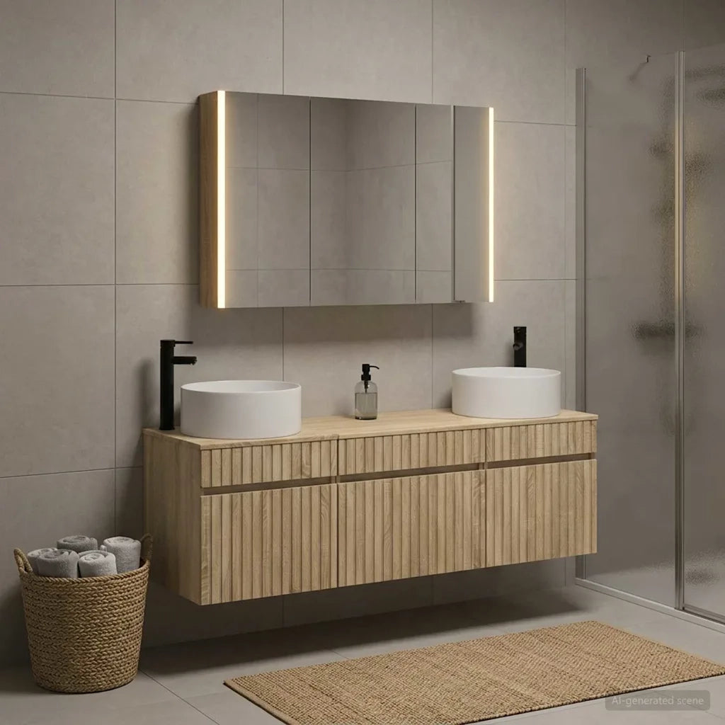 Set di Armadi da Bagno 4 pcs Rovere Sonoma 103,5 x 15,5 x 70 cm 3406665