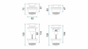 Tappo Per Lavabo Universale Klik-klak Rea White Mat