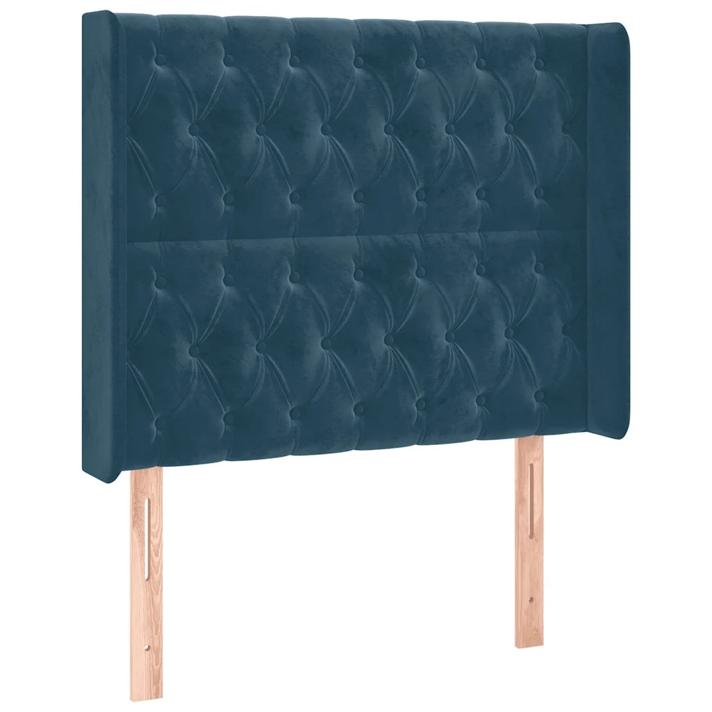 Testiera | Testata a LED Blu Scuro 103x16x118/128 cm in Velluto
