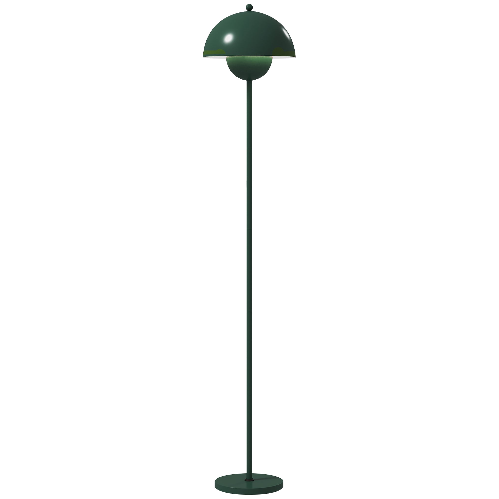 Lampada da Terra con Paralume Semicircolare Ø30x155 cm Interruttore a Pedale in Acciaio Verde