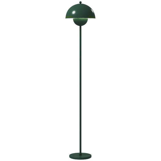 Lampada da Terra con Paralume Semicircolare Ø30x155 cm Interruttore a Pedale in Acciaio Verde