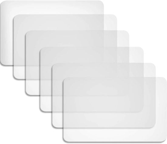 Set di 6 Sostituenti per Tavolo in Plastica Trasparente - 40 x 30 cm - Lavabile - Antiscivolo - Per Tavolo da Pranzo - Cucina - Ristorante - Hotel