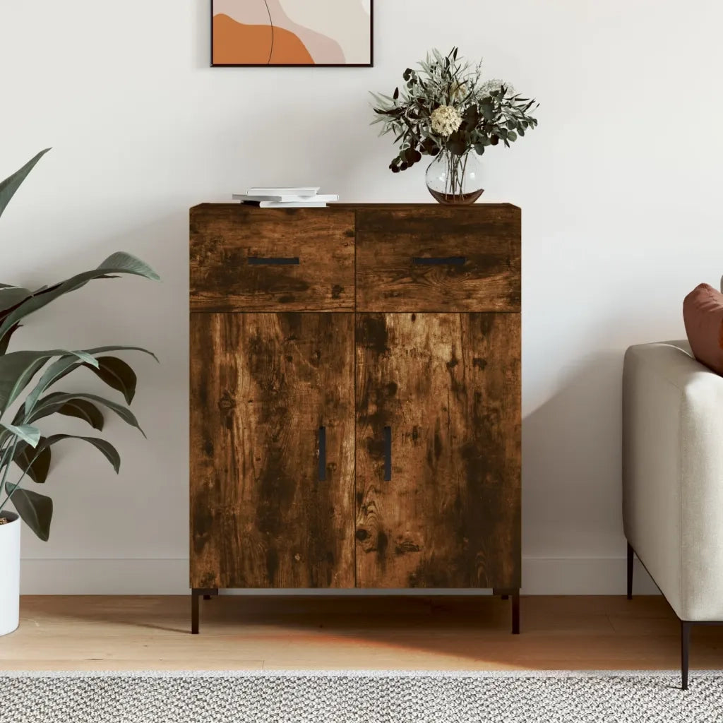 Credenza | Madia | Buffet da pranzo | Armadio da pranzo Rovere Fumo 69,5x34x90 cm in Legno Multistrato