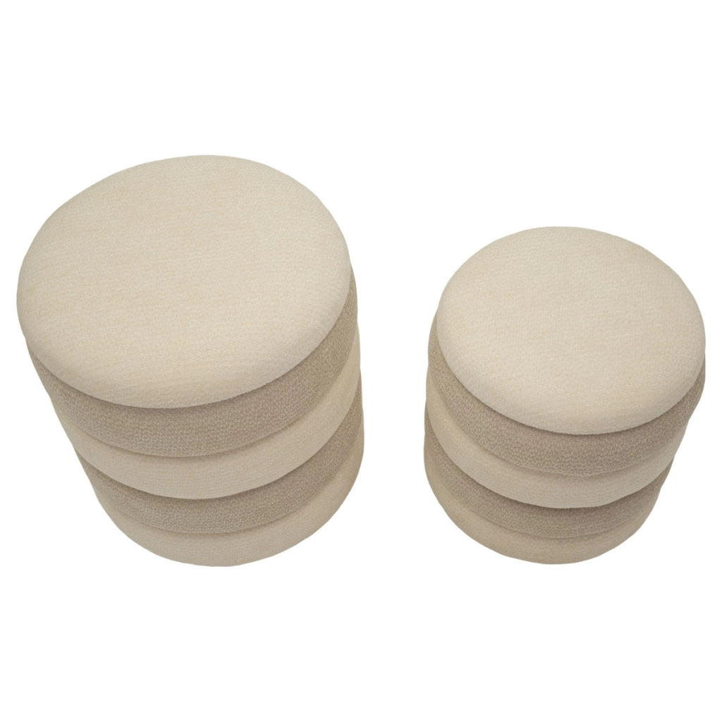 Set 2 Pouf Contenitore Stile Nordico