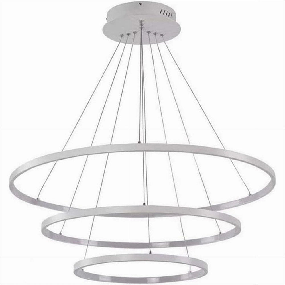 Trade Shop - Lampadario A Sospensione 51 W Led Forma Pianeta Bianco 3 Colorazione Luce A64-3c -