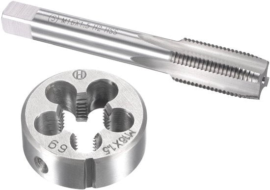 Set di viti e matrici M16 x 1,5 mm - Resistente - Set di misurazione del passo della vite - Taglio preciso - Incisione precisa - Durata prolungata - Set di viti e matrici