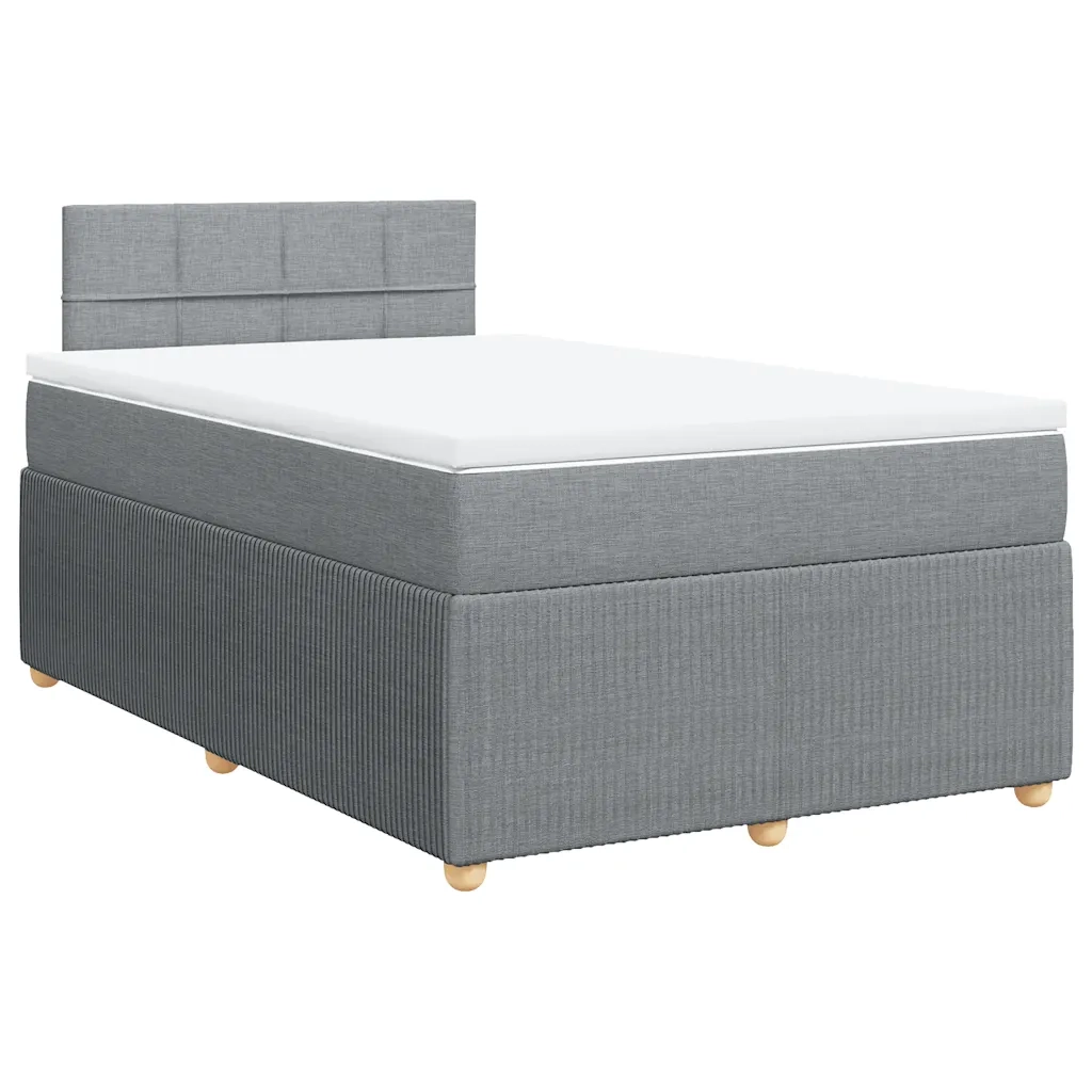 Giroletto a Molle con Materasso Grigio Chiaro 120x190cm Tessuto