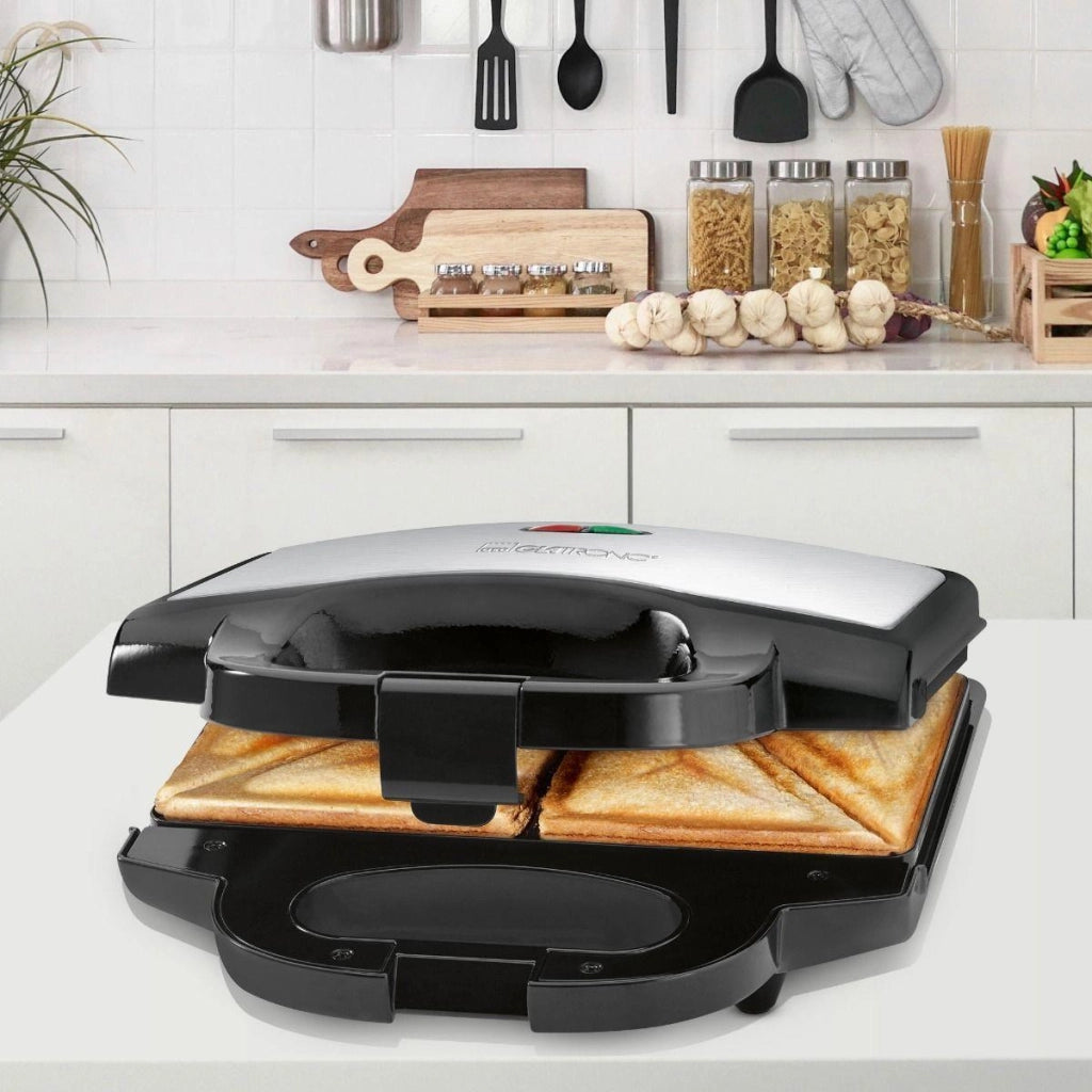 Clatronic ST 3778 tostiera 750 W Nero, Acciaio inox