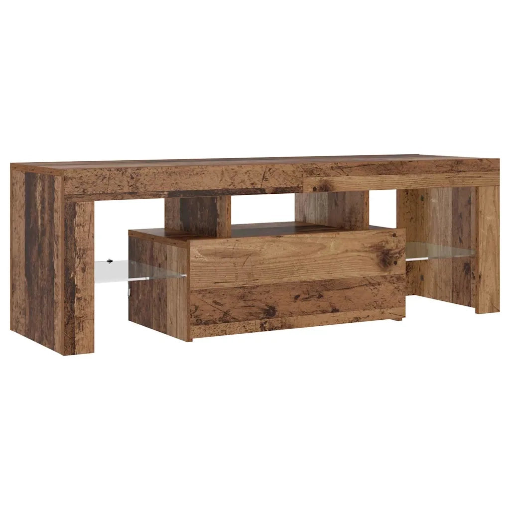 Mobile Porta TV con LED Legno Antico 120x36,5x40 cm Multistrato 856301