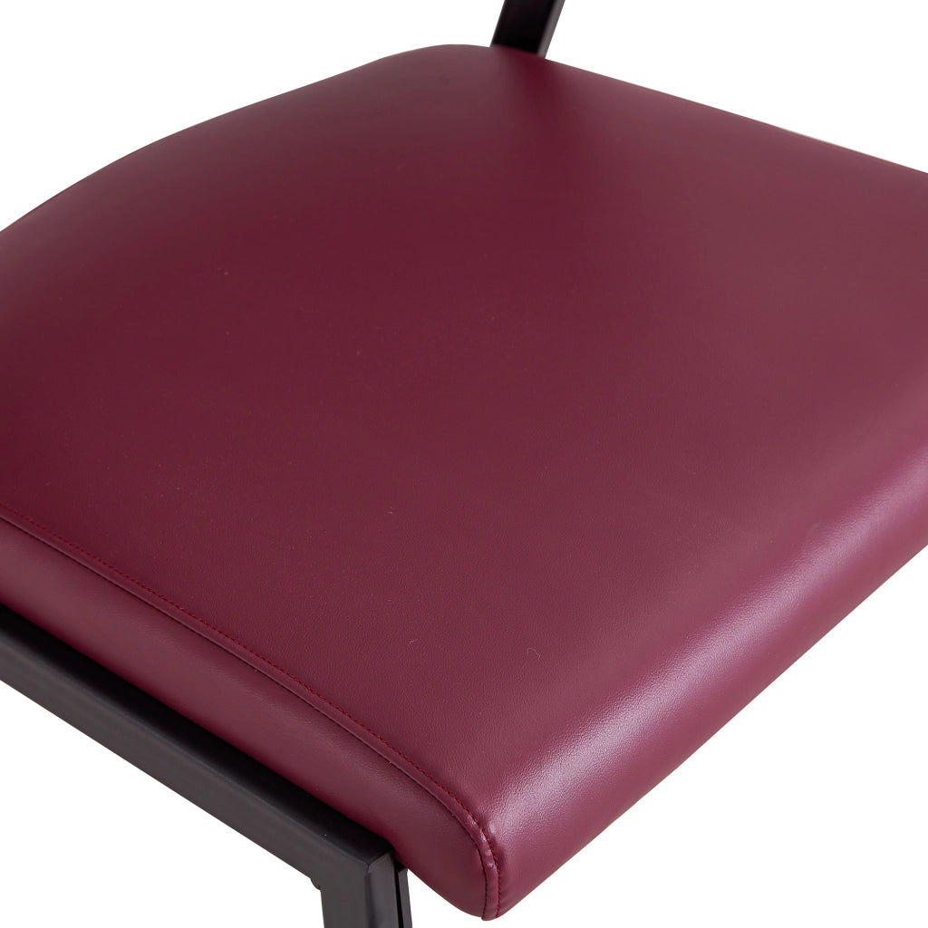 Sedia da pranzo moderna imbottita in PU con struttura in metallo e schienale ergonomico