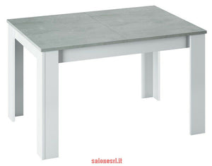 KIT TAVOLO ALLUNGABILE KENDRA CM 90X140/190X78 BIANCO / CEMENTO