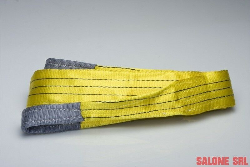 CINGHIA DI SOLLEVAMENTO MM.90 MT.4 TON.3 DOPPIO STRATO COLORE GIALLO-BRACA-FASCIA