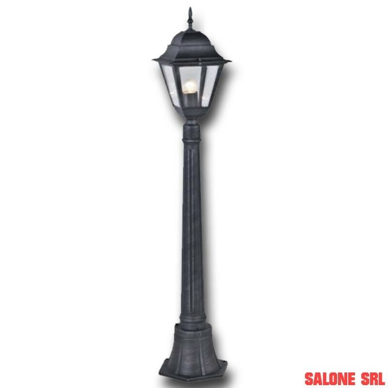 LAMPIONE NEW YORK ALTEZZA CM.110 ALLUMINIO PRESSOFUSO VERNICIATO GRIGIO GHISA 60W