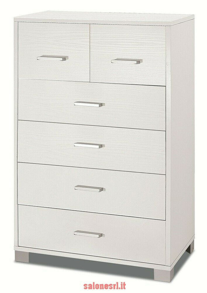 KIT MOBILE CASSETTIERA 6 POSTI H112 L70 P41 Cm FINITURA BIANCO GRAFFIATO SARMOG 772k