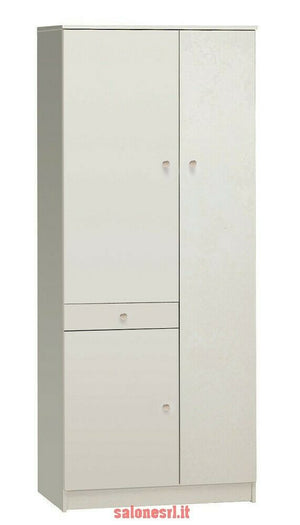 KIT ARMADIO MULTIUSO CON 6 RIPIANI REGOLABILI H183 L77 P34 Cm FINITURA BIANCO SARMOG 323k