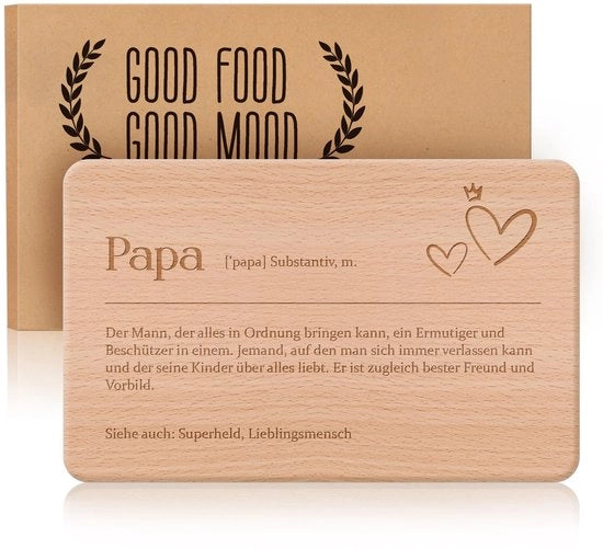 Scatola di regali per papà, tavola da colazione per papà, snack bar con incisione come regalo per il miglior papà
