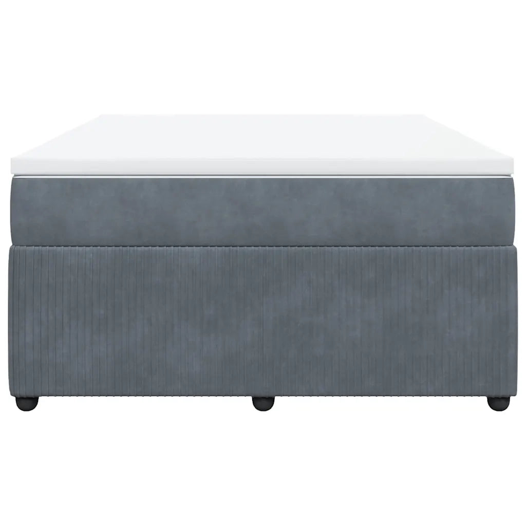Giroletto a Molle con Materasso Grigio Scuro 140x200 cm Velluto 3285645